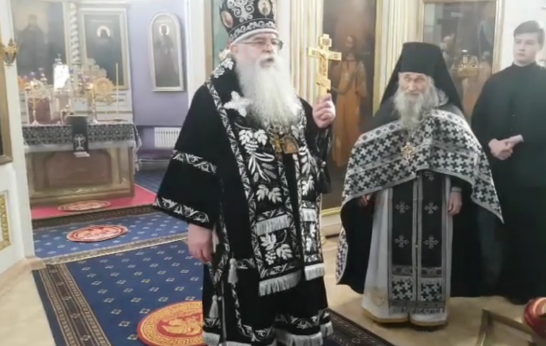 Слово митрополита Константина и схиархимандрита Илия (Ноздрина) после Литургии в Крестовоздвиженском соборе.