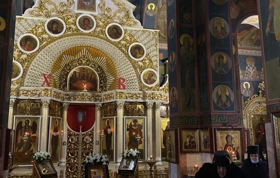 Схиархимандрит Илий (Ноздрин) принял участие в Божественной Литургии, в Свято-Георгиевском женском монастыре.