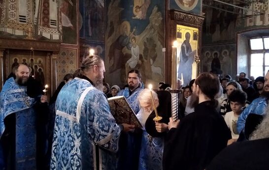 Схиархимандрит Илий (Ноздрин) отслужил Божественную литургию в Введенском ставропигиальном мужском монастыре Оптина Пустынь.