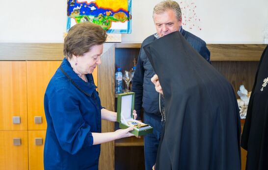 Cхиархимандрит Илий (Ноздрин) и руководитель проекта 