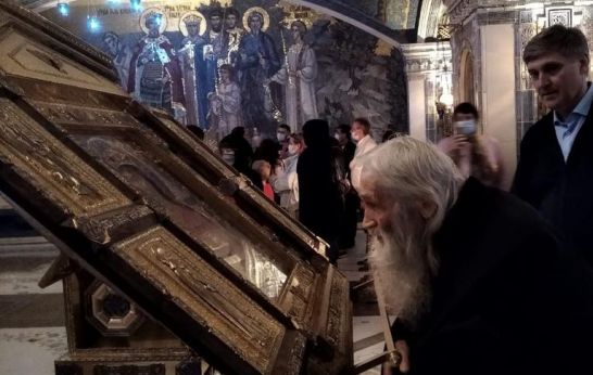 29 августа Схиархимандрит Илий (Ноздрин) посетил храм Воскресения Христова в парке «Патриот».