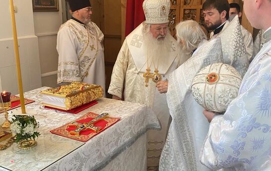 Схиархимандрит Илий сослужил митрополиту Орловскому и Болховскому Тихону в праздник Преображения Господня.