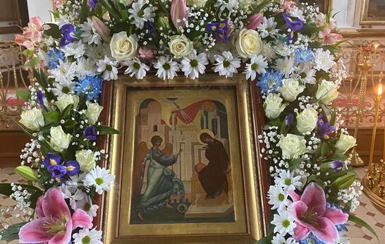 Схиархимандрит Илий (Ноздрин)   совершил Всенощное бдение в канун праздника Благовещения Пресвятой Богородицы.