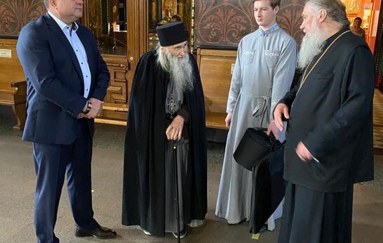 Духовник Святейшего Патриарха Московского и всея Руси Кирилла схиархимандрит Илий (Ноздрин) и руководитель проекта 