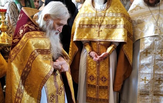 Схиархимандрит Илий (Ноздрин) отслужил Божественную литургию в храме Святой равноапостольной княгини Ольги в Калужской области, Ольховка.