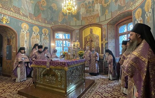 В Великий Четверг Страстной седмицы, в воспоминание Тайной Вечери, схиархимандрит Илий (Ноздрин) принял участие в Божественной Литургии.