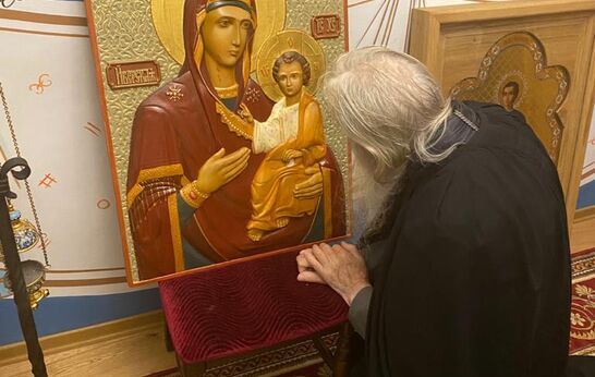 Духовник Святейшего Патриарха Московского и всея Руси Кирилла схиархимандрит Илий (Ноздрин) и руководитель проекта 