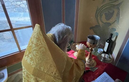 Батюшка Илий посетил келью Иллариона Великого на Святой Горе Афон.