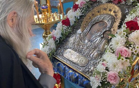 Схиархимандрит Илий (Ноздрин) отслужил Божественную литургию в храме Казанской иконы Божией Матери д. Яковлево.