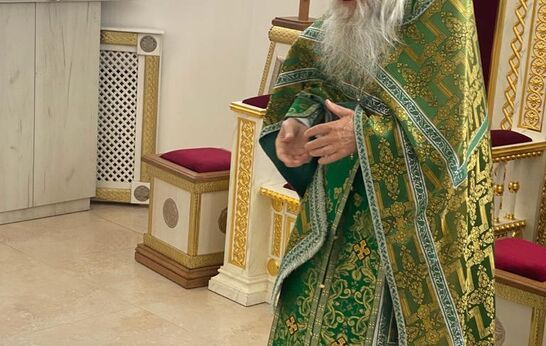 Схиархимандрит Илий (Ноздрин), настоятель храма протоиерей Александр Ордин, отслужили Часы и Божественную литургию в храме Сретения Господня Духовно-Православного центра 