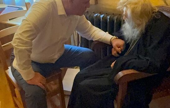 Президент Республики Абхазия Аслан Бжания встретился со схиархимандритом Илием (Ноздриным).