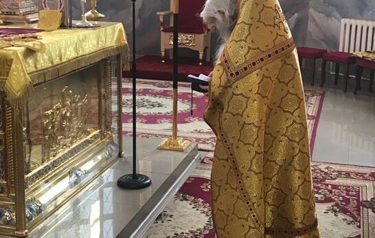 31 декабря 2018 г. схиархимандрит Илий (Ноздрин) совершил Божественную литургию в храме Смоленской иконы Божией Матери.